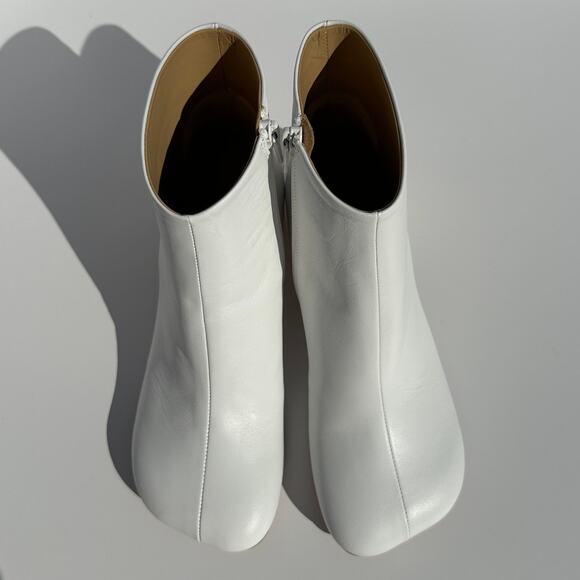 MM6 Maison Martin Margiela White Lambskin Anatomic 45 Ankle Boots 37 NIB $550 - Picture 6 of 16